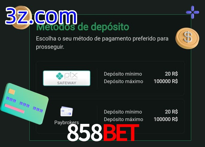 O cassino 858BET oferece uma grande variedade de métodos de pagamento